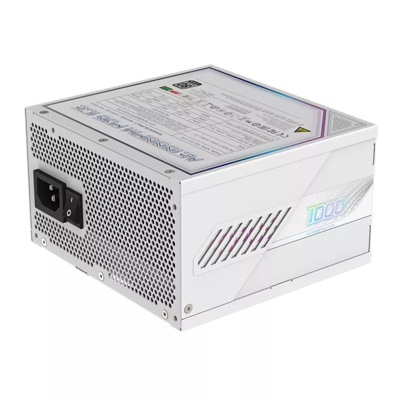 Alimentatore GIGABYTE AORUS ELITE P1000W ATX 3.1 1000W 80 PLUS Platinum completamente modulare bianco, 6x (6+2) PCIe, 8 SATA