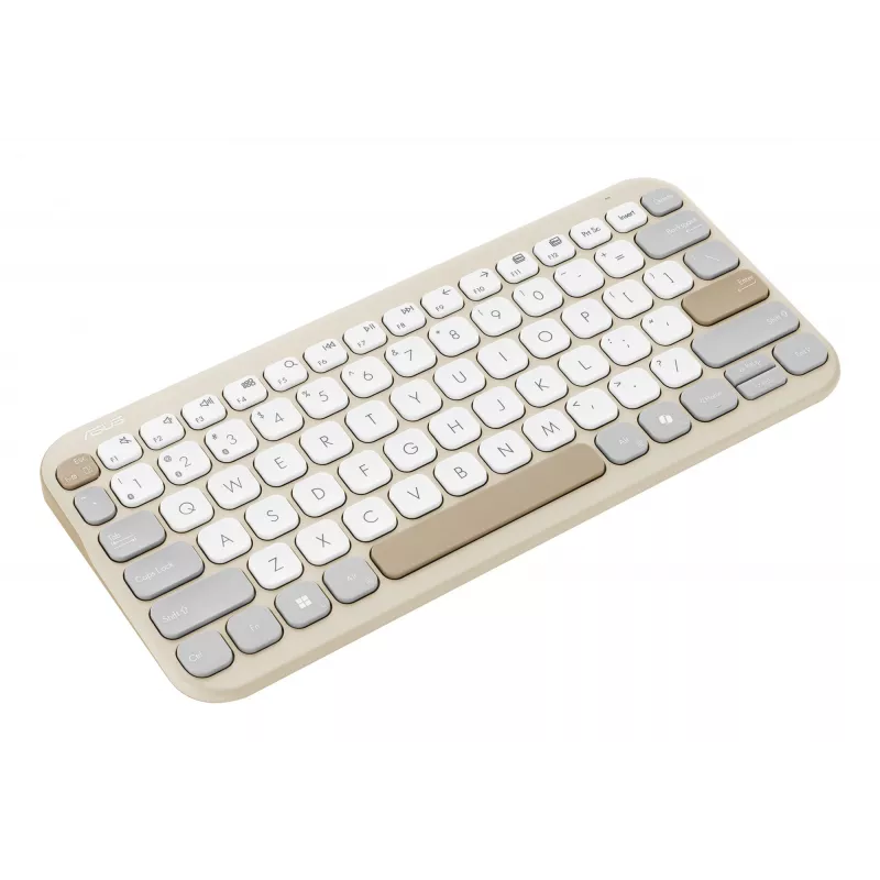 Tastiera ASUS Marshmallow KW100 wireless Bluetooth QWERTZ beige grigio bianco