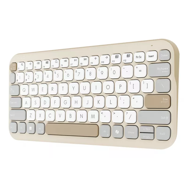 Tastiera ASUS Marshmallow KW100 wireless Bluetooth QWERTZ beige grigio bianco
