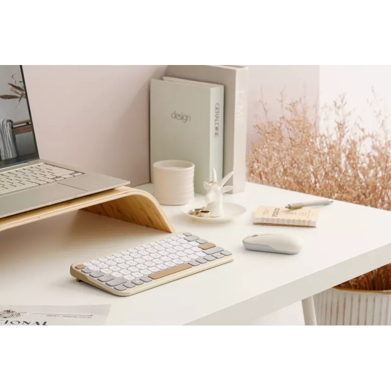 Tastiera ASUS Marshmallow KW100 wireless Bluetooth QWERTZ beige grigio bianco