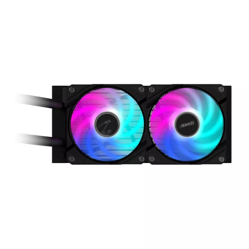 Dissipatore CPU liquido AIO GIGABYTE AORUS WATERFORCE II 240 – 2 ventole ARGB da 120 mm, meccanismo di bloccaggio a scorrimento, DAISY-CHAIN, compatibile con Intel LGA 1851 e AMD AM5