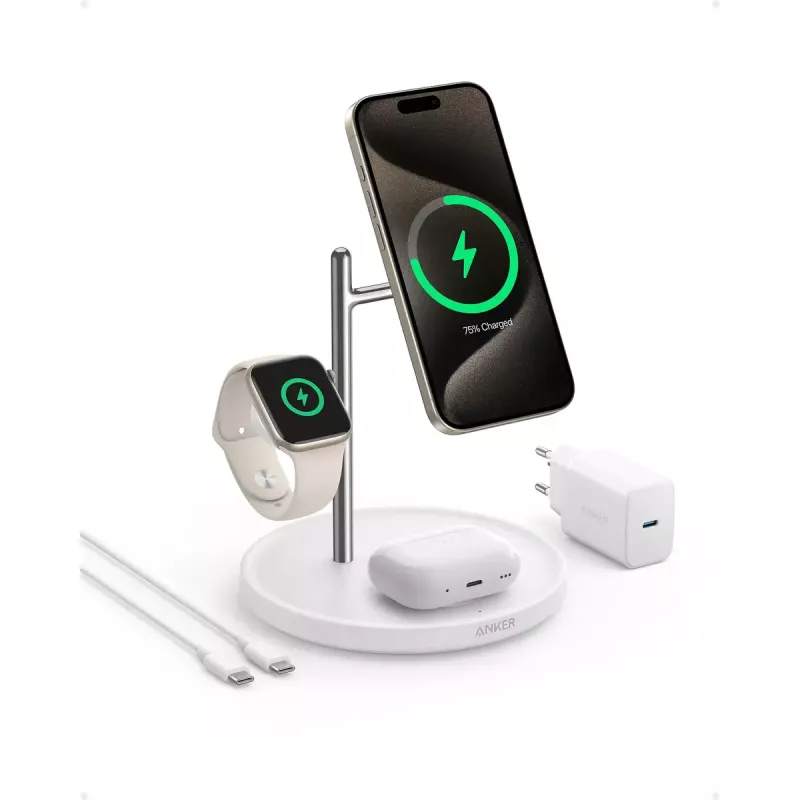 Caricabatterie rapido wireless per interni Anker MagGo Universal bianco USB