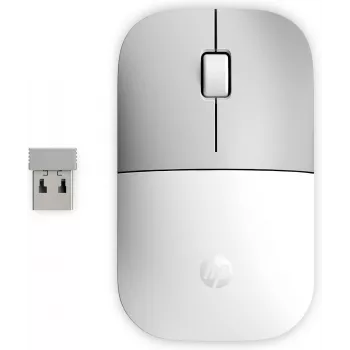 Mouse wireless HP Z3700 ceramica bianco, ambidestro, ottico, RF Wireless, 1200 DPI, argento, bianco