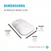 Mouse wireless HP Z3700 ceramica bianco, ambidestro, ottico, RF Wireless, 1200 DPI, argento, bianco