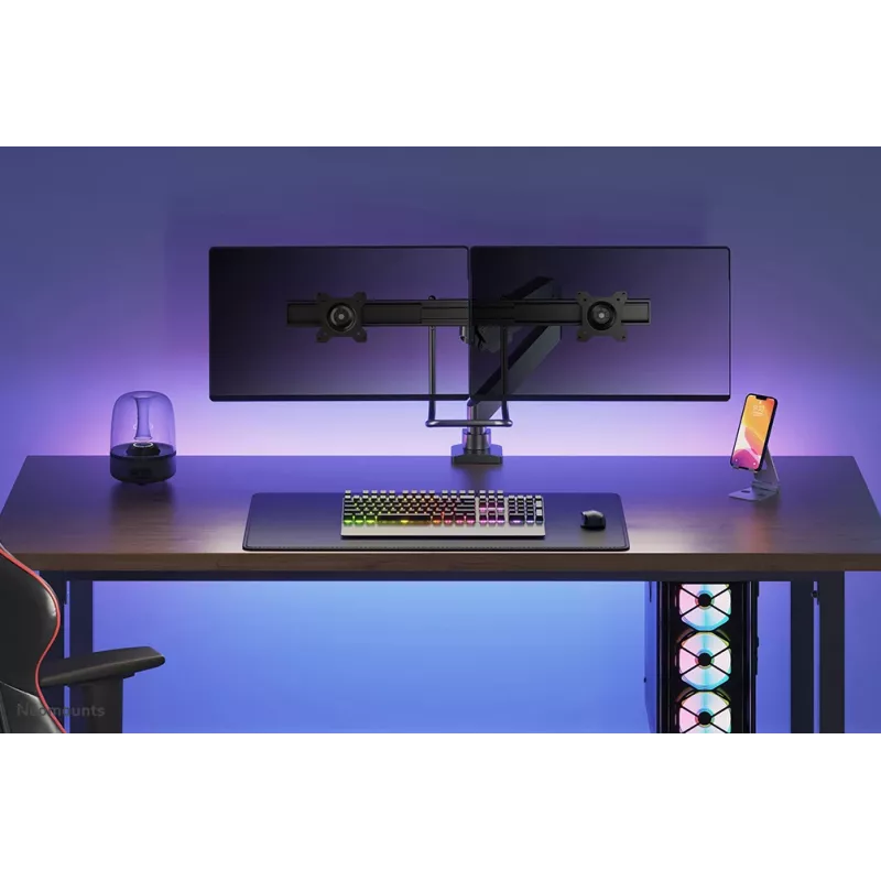 Neomounts NM-D775DXBLACK braccio per monitor 10-32 inch - pistone a gas - Topfix - stop 180°