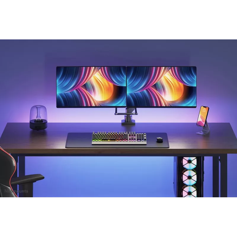 Neomounts NM-D775DXBLACK braccio per monitor 10-32 inch - pistone a gas - Topfix - stop 180°