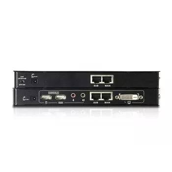 ATEN Extender KVM USB DVI con audio e RS-232 (60 m), trasmettitore e ricevitore, cablato, 60 m, Cat5, Cat5e, 1920 x 1200 Pixel, 1920 x 1200, 1024 x 768