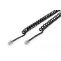 DIGITUS Cavo di connessione UAE, RJ10 2,00 m, CU, 4x7x0,12 mm, non schermato, M/M, cavo piatto, cavo a spirale, nero