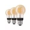Philips Hue White Ambiance E27 A60 lampadina smart a filamento, 7 W, 550 lm, 3 pezzi