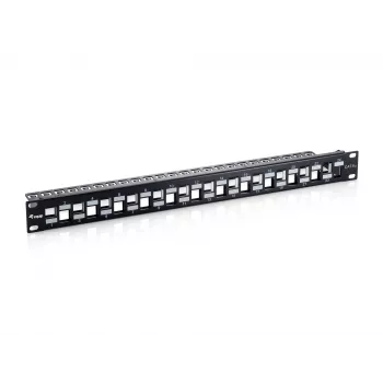 Equip Patch panel Keystone Cat.6A schermato 24 porte, Nero