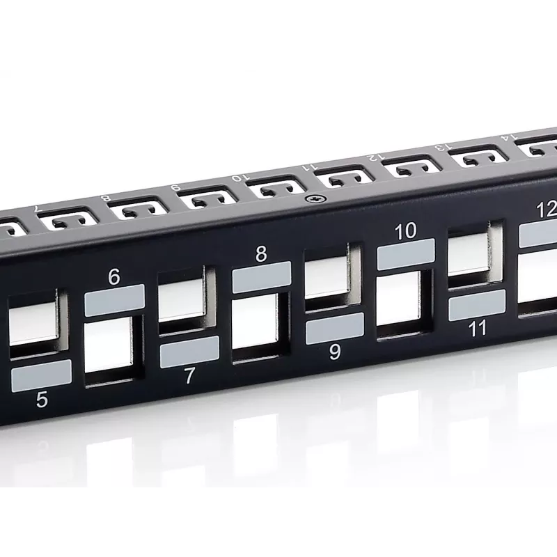 Equip Patch panel Keystone Cat.6A schermato 24 porte, Nero