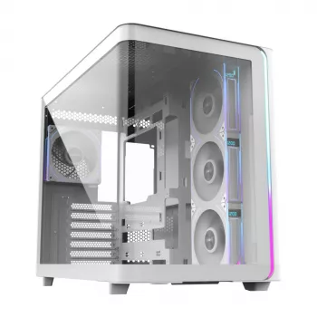 Case FSP M580-WP Plus Midi Tower mITX, mATX bianco ARGB, Midi Tower, PC, bianco, ATX, micro ATX, Mini-ITX, vetro, SPCC, 16 cm
