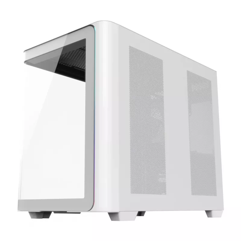 FSP M580-WP Plus case PC Midi Tower, ATX, ARGB, vetro temperato, bianco