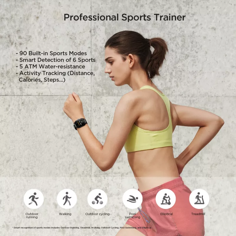 Amazfit GTS 2 smartwatch, 4,19 cm (1,65 pollici) AMOLED, 43 mm, GPS, chiamate Bluetooth, 5 ATM, Midnight Black