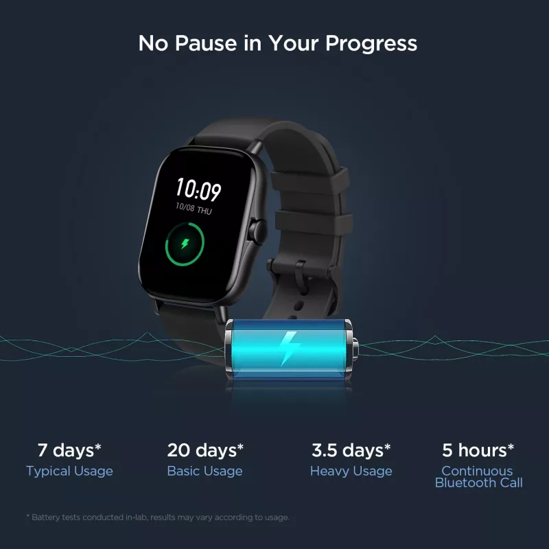 Amazfit GTS 2 smartwatch, 4,19 cm (1,65 pollici) AMOLED, 43 mm, GPS, chiamate Bluetooth, 5 ATM, Midnight Black