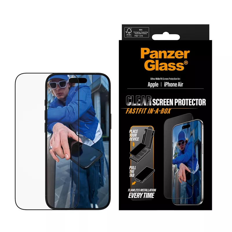 Pellicola protettiva PanzerGlass ® iPhone Air | Ultra-Wide Fit con FASTFIT IN-A-BOX