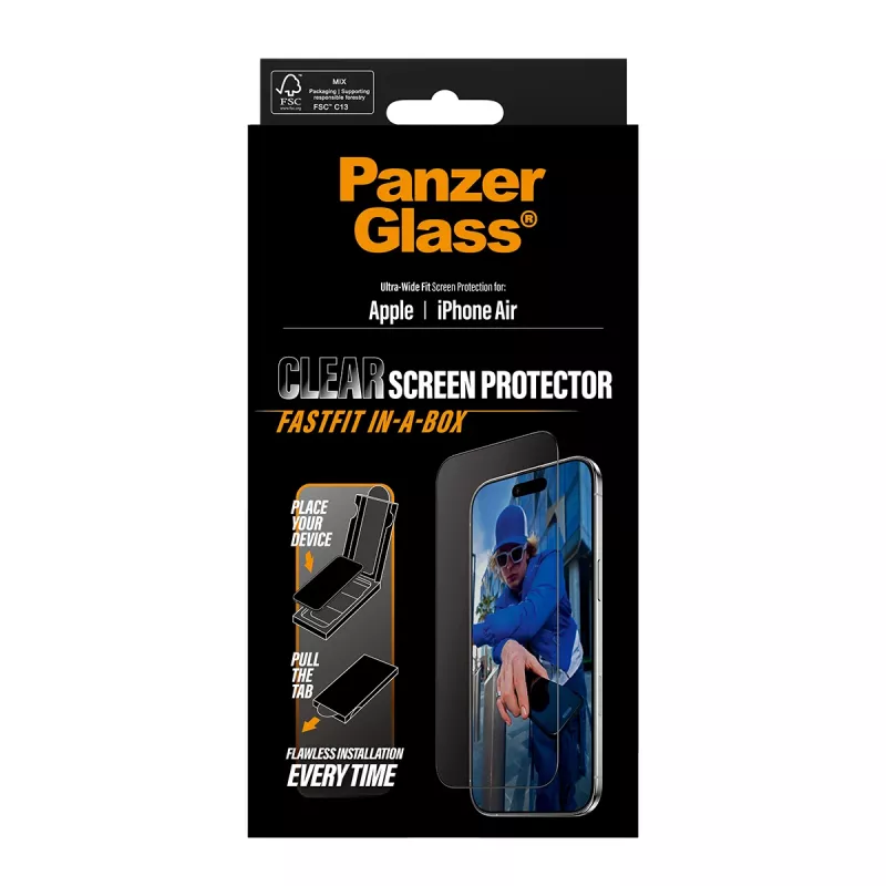Pellicola protettiva PanzerGlass ® iPhone Air | Ultra-Wide Fit con FASTFIT IN-A-BOX