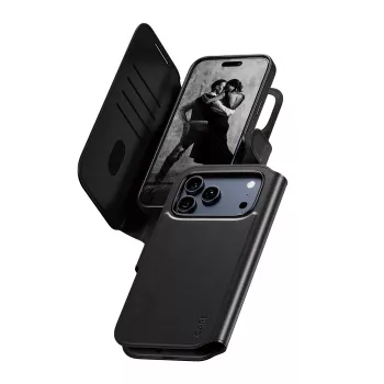 Custodia protettiva 2 in 1 per cellulare con porta carte PanzerGlass CARE Feature Case Tango compatibile MagSafe per iPhone 17 Pro Max, nero