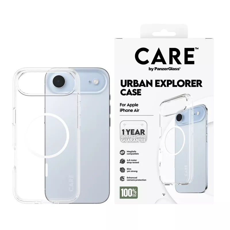 Cover PanzerGlass CARE by custodia flagship trasparente Urban Explorer bianco MagSafe iPhone 17 Air