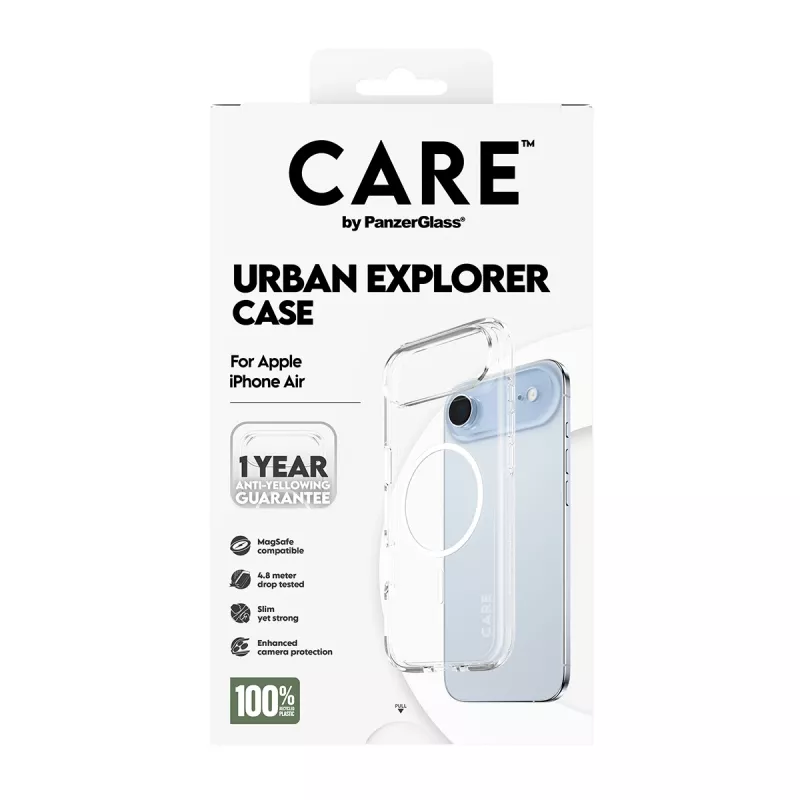 Cover PanzerGlass CARE by custodia flagship trasparente Urban Explorer bianco MagSafe iPhone 17 Air
