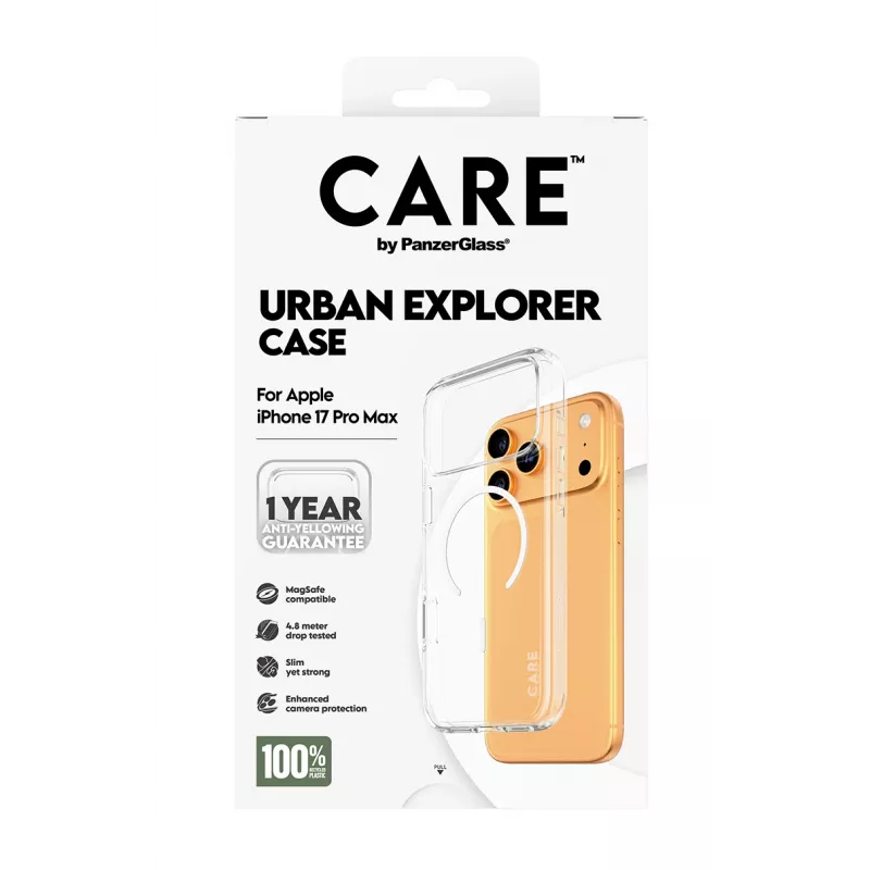 Cover PanzerGlass CARE by custodia flagship trasparente Urban Explorer bianco MagSafe iPhone 17 Pro Max