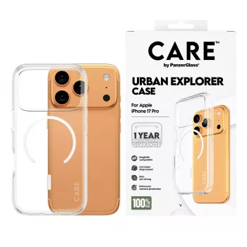 PanzerGlass CARE™ by ® Urban Explorer Case trasparente con MagSafe bianco iPhone 17 Pro