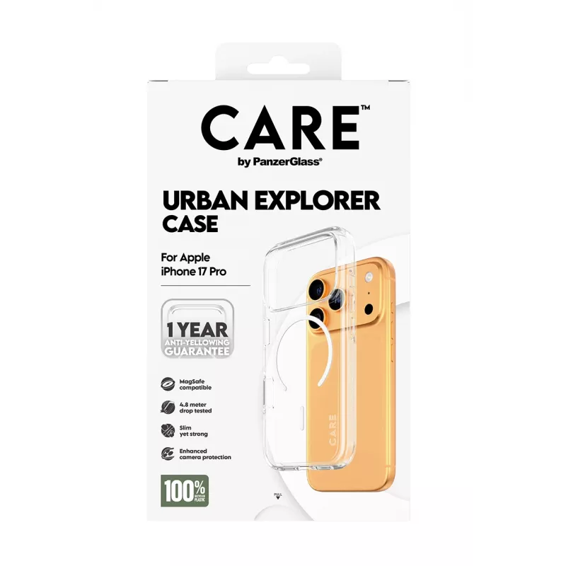 PanzerGlass CARE™ by ® Urban Explorer Case trasparente con MagSafe bianco iPhone 17 Pro
