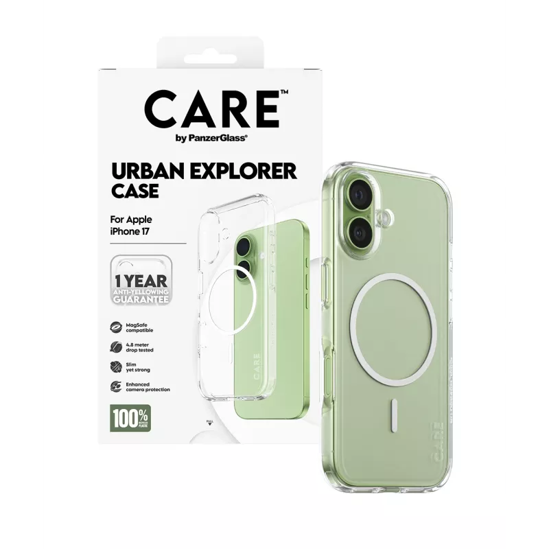 PanzerGlass CARE™ by ® Urban Explorer Case trasparente con MagSafe bianco iPhone 17