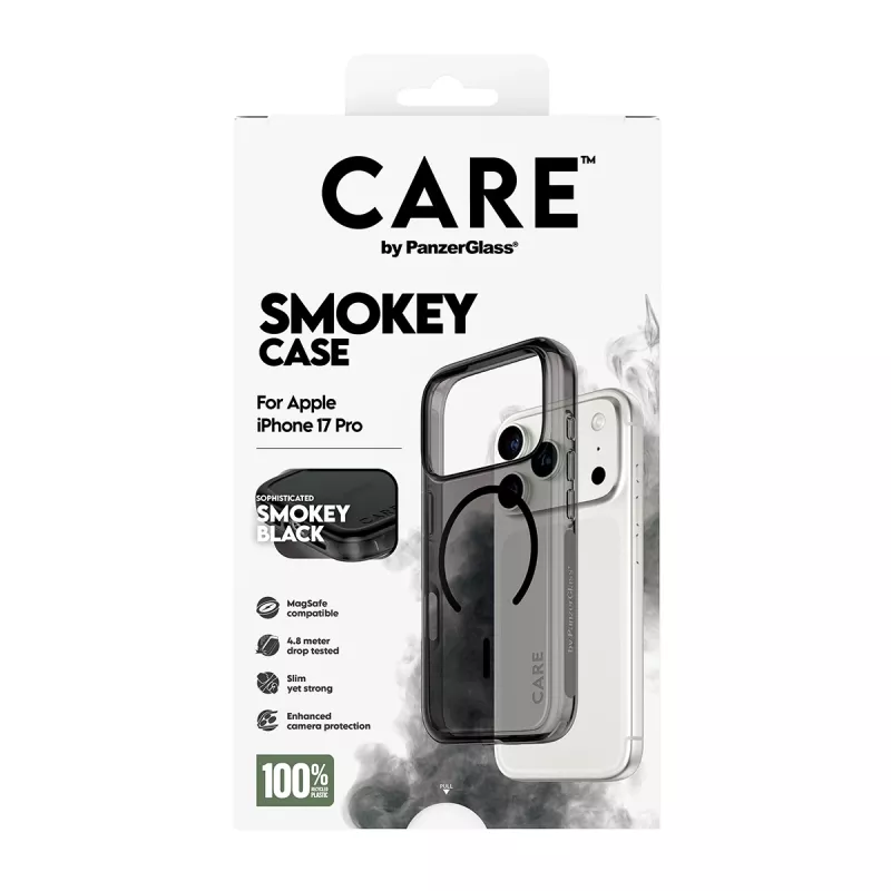 Custodia protettiva PanzerGlass CARE™ Urban Explorer Smokey con MagSafe nero per iPhone 17 Pro (TPU, nero)