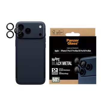 PanzerGlass ® Hoops® protezione lenti fotocamera nero iPhone 17 Pro | iPhone 17 Pro Max | iPhone 16 Pro | 16 Pro Max