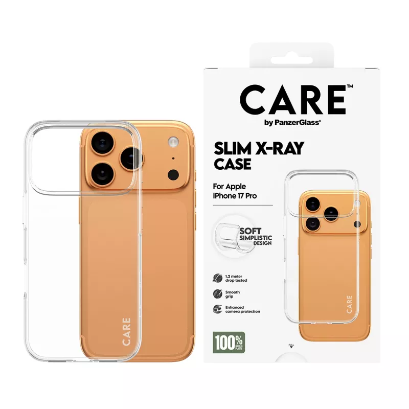 Copertura protettiva per cellulare PanzerGlass CARE custodia alla moda trasparente X‑Ray Soft Basic per iPhone 17 Pro
