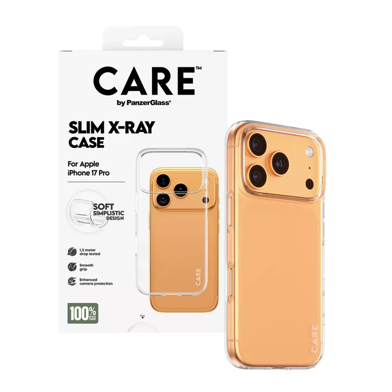 Copertura protettiva per cellulare PanzerGlass CARE custodia alla moda trasparente X‑Ray Soft Basic per iPhone 17 Pro