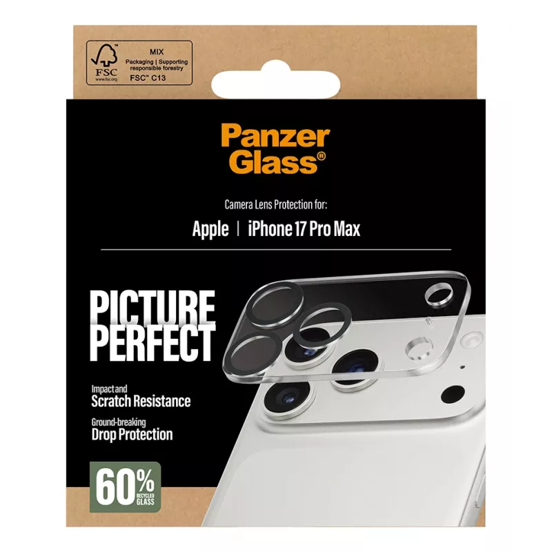 Protezione lenti fotocamera PanzerGlass iPhone 17 Pro Max antigraffio antishock