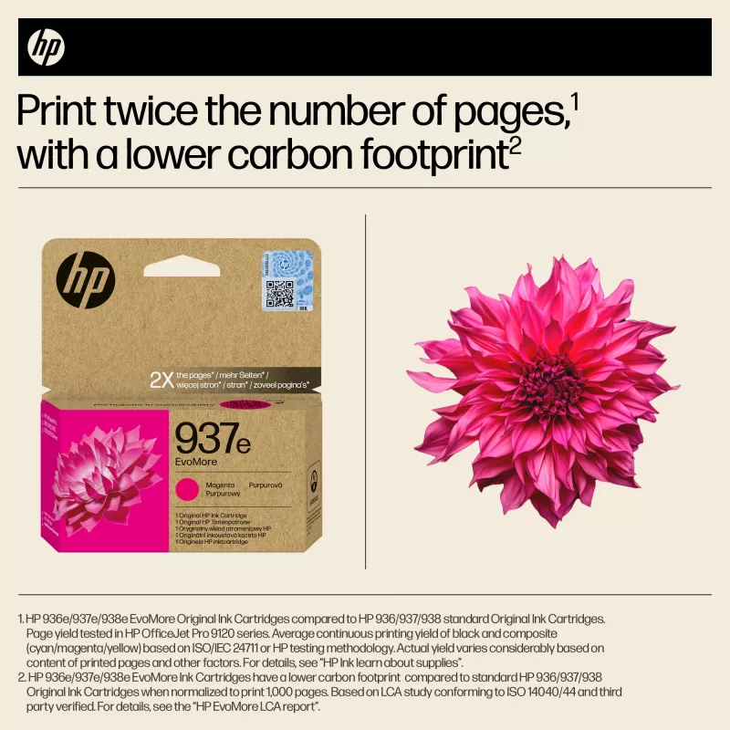 Cartuccia d'inchiostro originale HP 937e EvoMore Magenta