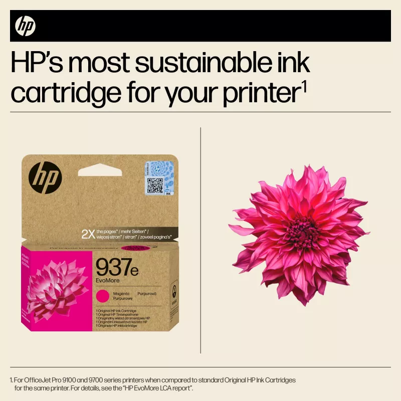 Cartuccia d'inchiostro originale HP 937e EvoMore Magenta
