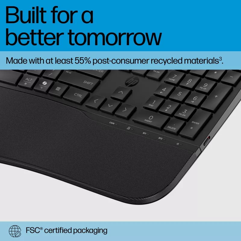 HP 685 Comfort Dual-Mode Tastiera formato completo wireless Bluetooth membrana