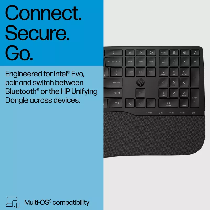 HP 685 Comfort Dual-Mode Tastiera formato completo wireless Bluetooth membrana