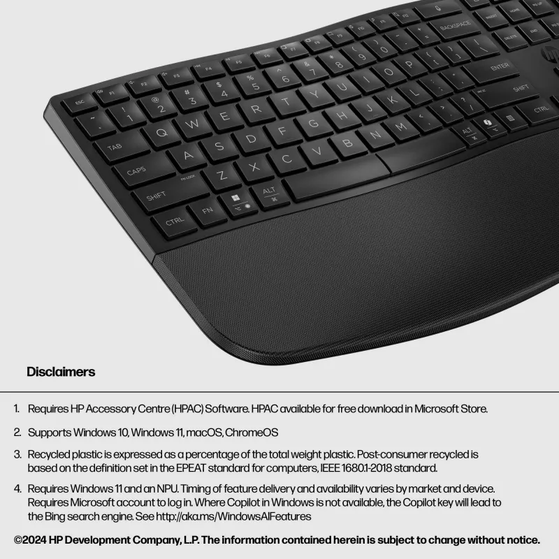 HP 685 Comfort Dual-Mode Tastiera formato completo wireless Bluetooth membrana