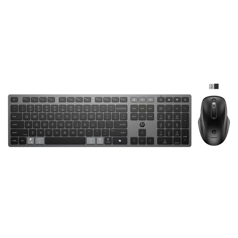 HP 725 Set tastiera e mouse wireless multi-dispositivo ricaricabile