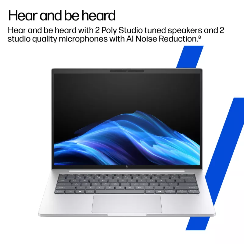 Laptop HP EliteBook 8 G1a, 14 inch, AMD Ryzen AI 7 350, 64GB DDR5, 1TB SSD, Windows 11 Pro, Glacier Silver