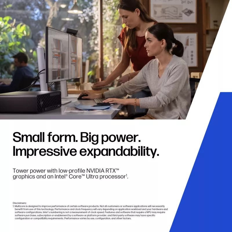 HP Z2 SFF G1i Intel Core Ultra 7 265K 32 GB DDR5-SDRAM NVIDIA RTX A400 Windows 11 Pro Workstation workstation AI, PC AI