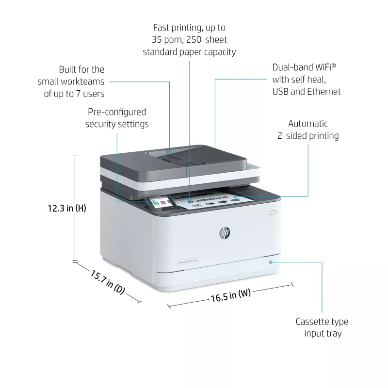 Stampante HP LaserJet Pro 3002dn laser grigio bianco