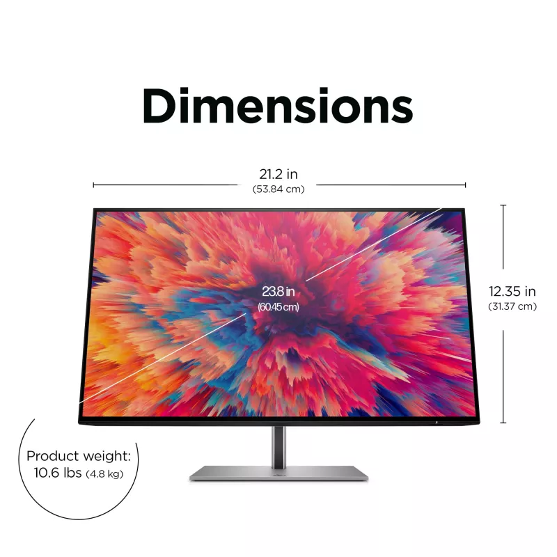 HP Z24q G3 display QHD, 60,5 cm (23,8 pollici), 2560 x 1440 pixel, Quad HD, LCD, 5 ms, argento