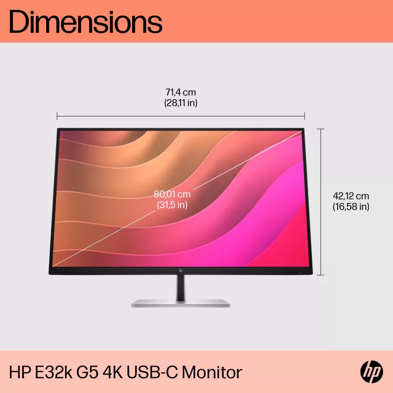 Monitor HP E32k G5 31,5 pollici 4K Ultra HD LCD 3840 x 2160