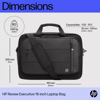 HP Renew Executive borsa per laptop 16 pollici, borsa messenger
