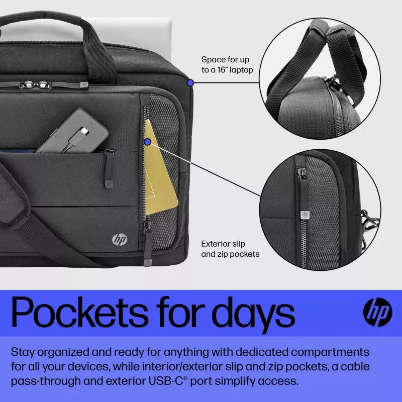 HP Renew Executive borsa per laptop 16 pollici, borsa messenger
