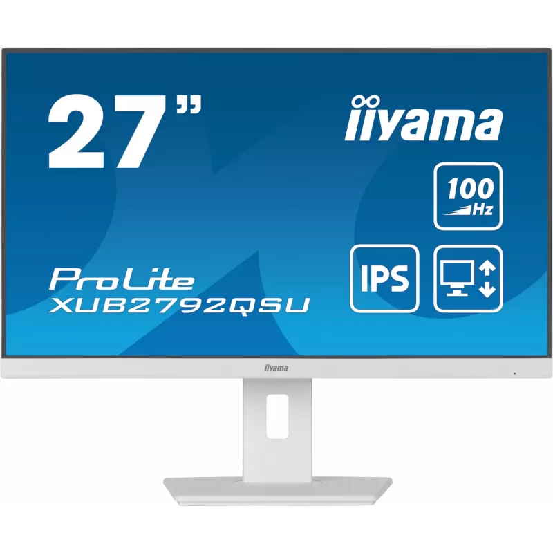 iiyama ProLite XUB2792QSU-W6 monitor per computer 68,6 cm (27 inch) 2560 x 1440 pixel Quad HD LED bianco