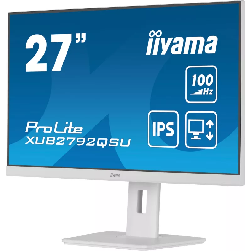 iiyama ProLite XUB2792QSU-W6 monitor per computer 68,6 cm (27 inch) 2560 x 1440 pixel Quad HD LED bianco