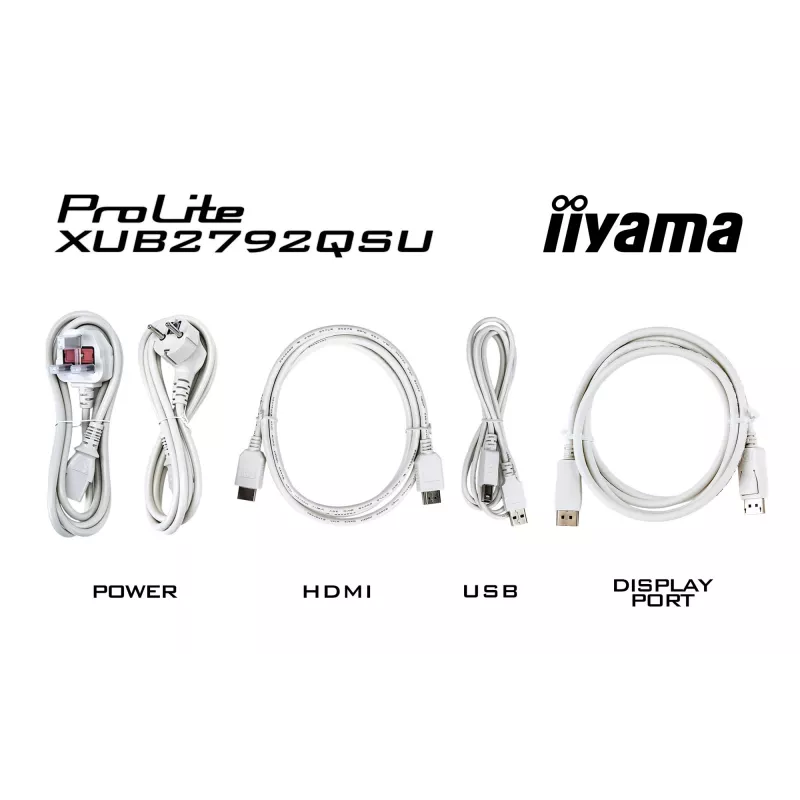 iiyama ProLite XUB2792QSU-W6 monitor per computer 68,6 cm (27 inch) 2560 x 1440 pixel Quad HD LED bianco