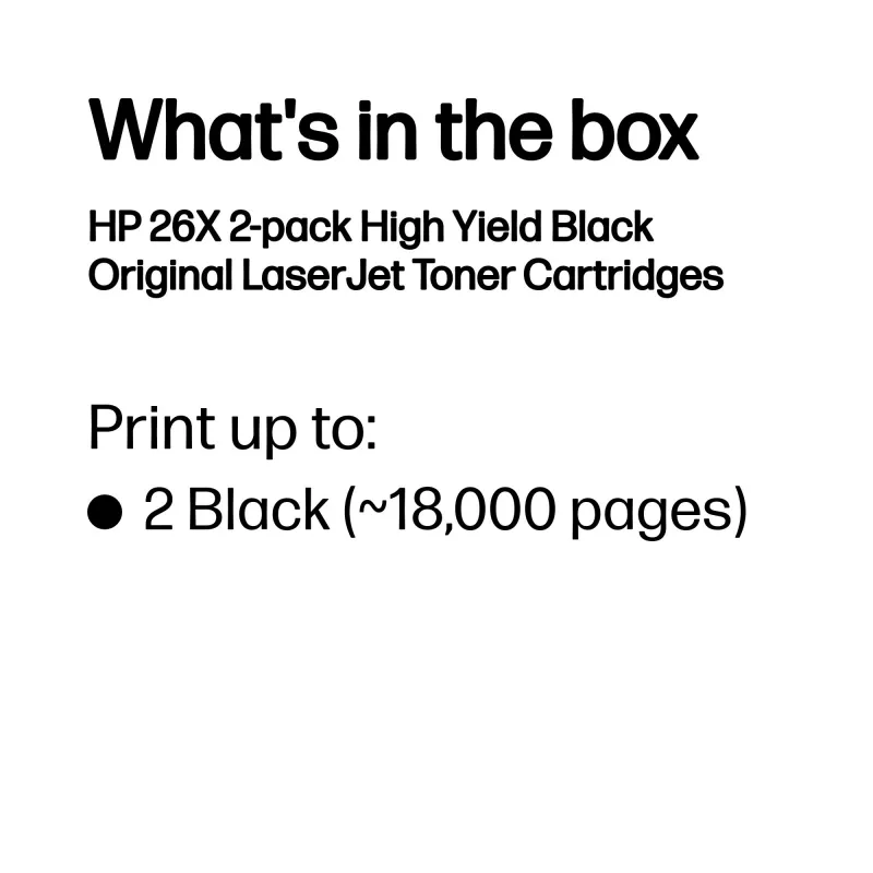 HP 26X confezione da 2 cartucce toner LaserJet originali nero ad alto rendimento